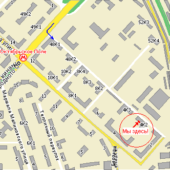 Карта прохода (проезда) к компьютерной фирме Сигма